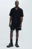 Frayed Jacquard Linen Shirt - Black sold by Fashion Nova