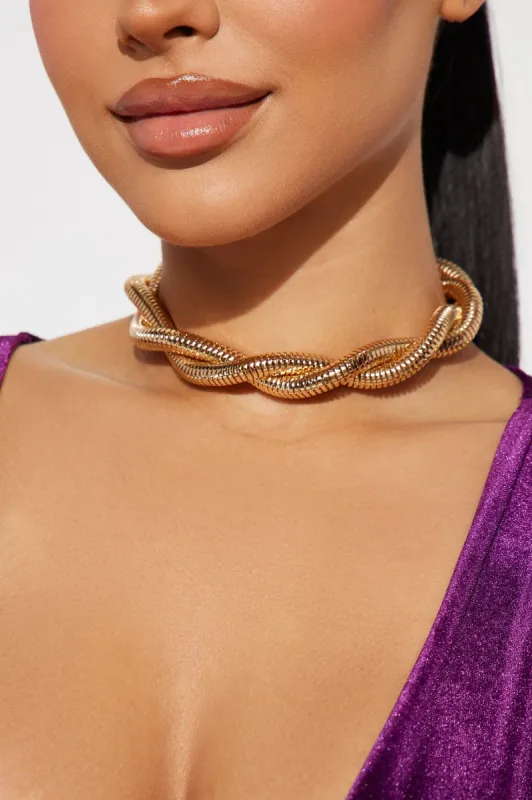 Classy With A Twist Necklace - Gold sold by Fashion Nova