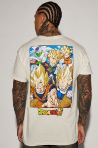 Dragon Ball Z Squad Short Sleeve Tee - Off White sold by Fashion Nova
