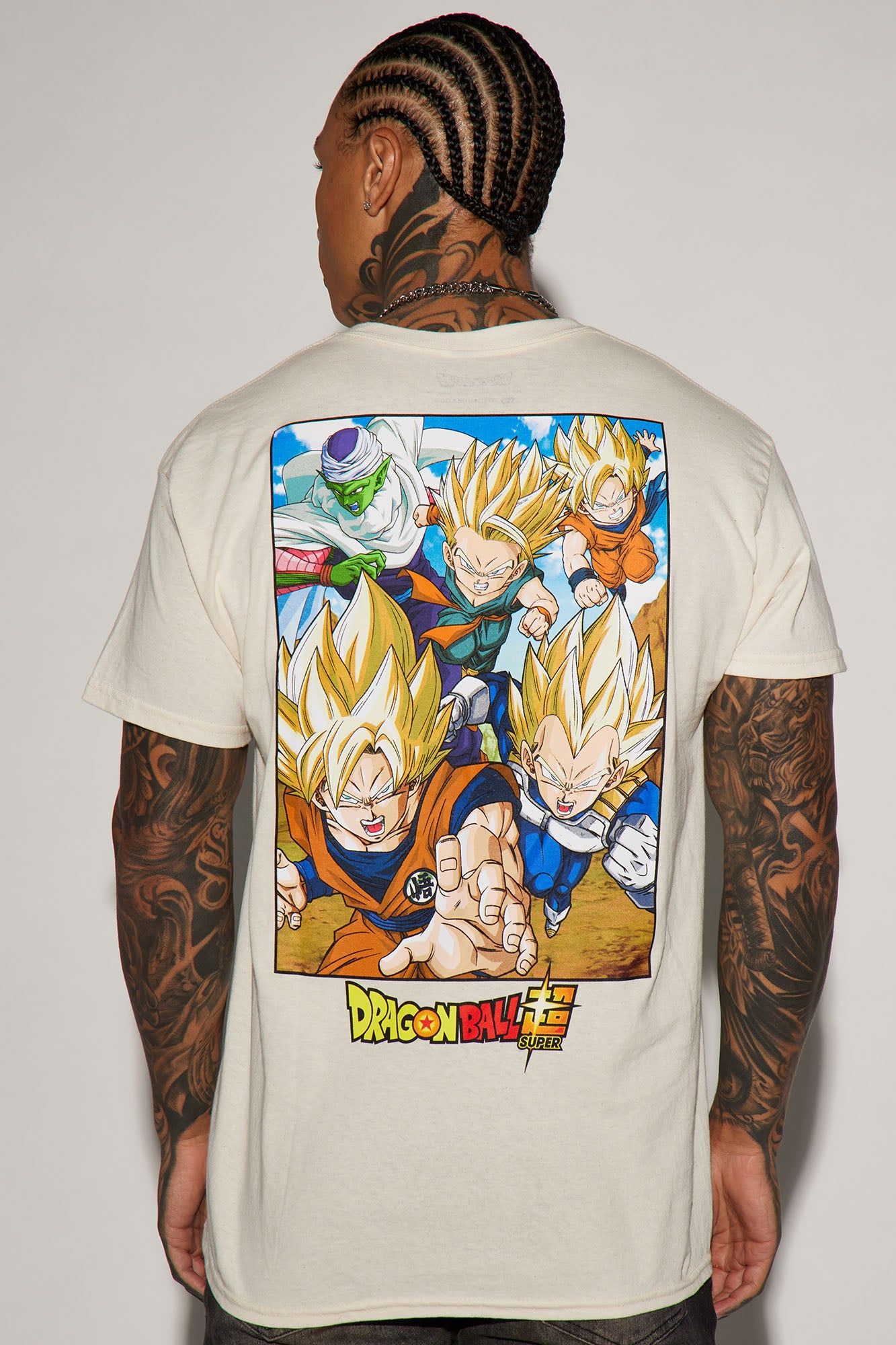 Dragon Ball Z Squad Short Sleeve Tee - Off White sold by Fashion Nova