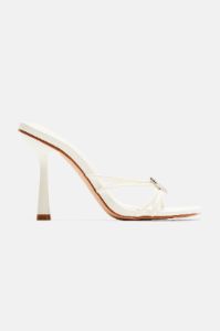 Heart On The Line Heeled Mules - White sold by Fashion Nova