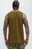 Croydon Textured Relaxed Tank - Olive sold by Fashion Nova