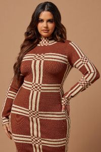 Claudia Knit Maxi Dress - Cognac sold by Fashion Nova