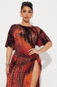 Malikai Tie Dye Maxi Dress - Rust sold by Fashion Nova
