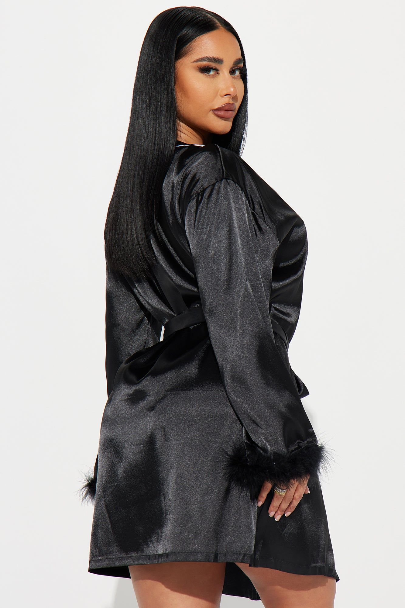 Sweet Dreams Satin PJ Robe - Black sold by Fashion Nova product image thumbnail 2