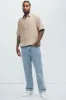 Blexy Pleated Shirt - Tan sold by Fashion Nova