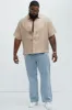 Blexy Pleated Shirt - Tan sold by Fashion Nova