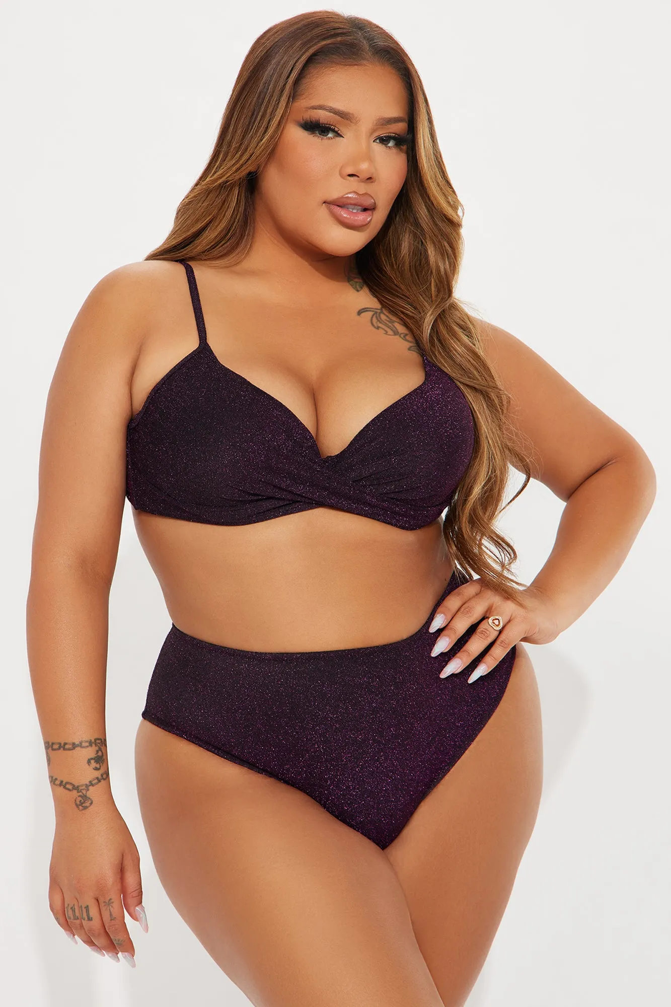 Ariella Shimmer 2 Piece Bikini - Purple sold by Fashion Nova product image thumbnail 4