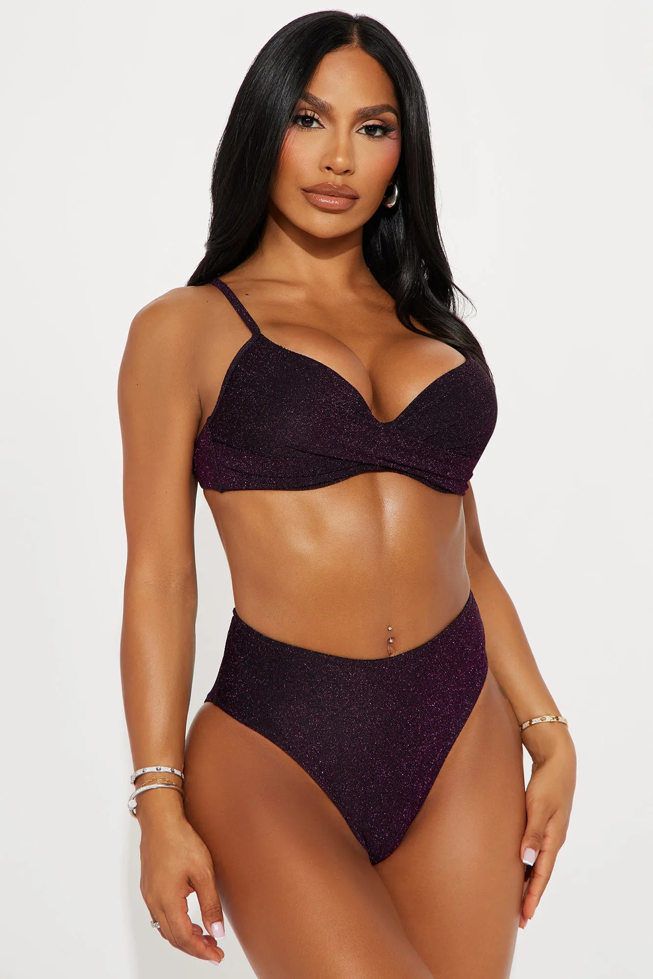 Ariella Shimmer 2 Piece Bikini - Purple sold by Fashion Nova