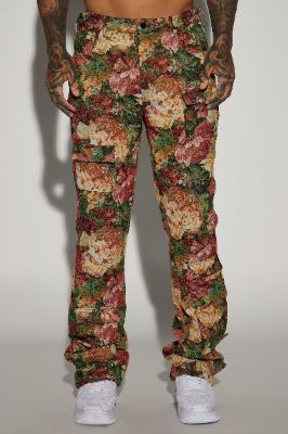 Pissarro Tapestry Slim Stacked Flare Pants - Multi Color sold by Fashion Nova