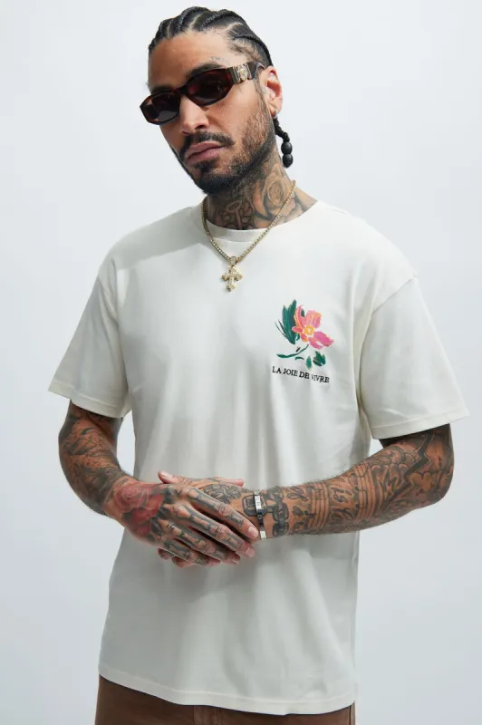 La Joie De Vivre Short Sleeve Tee - Cream sold by Fashion Nova