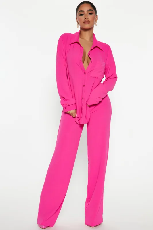 Makenzie Pant Set - Hot Pink sold by Fashion Nova