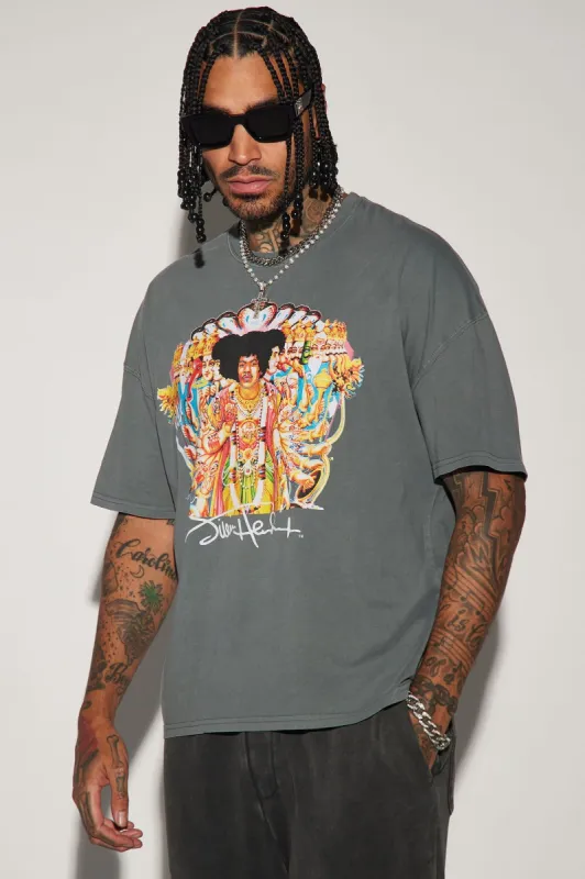 Jimi Hendrix Oversized Short Sleeve Tee - Black made by Fashion Nova