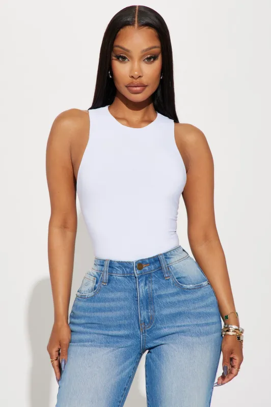 Cassie Double Lined Tank Top - White sold by Fashion Nova