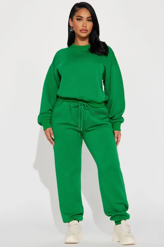 Annabelle Textured Sweatsuit - Green sold by Fashion Nova