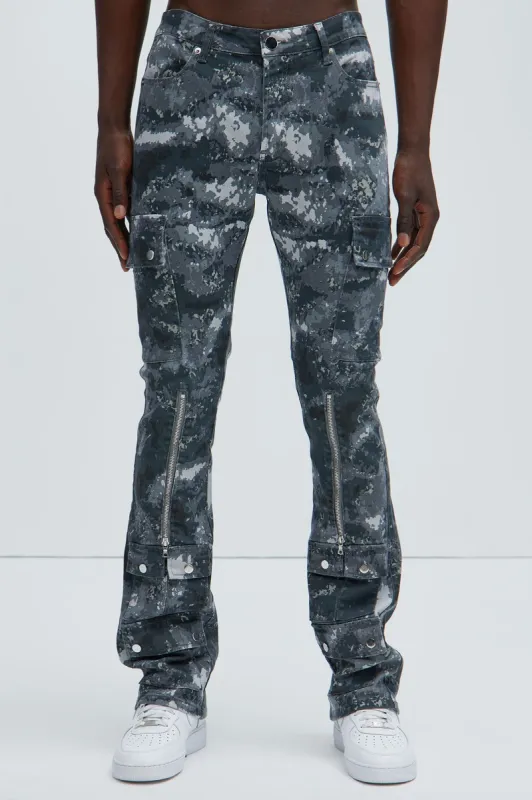 On The List Cargo Flare Pants - Grey/combo sold by Fashion Nova