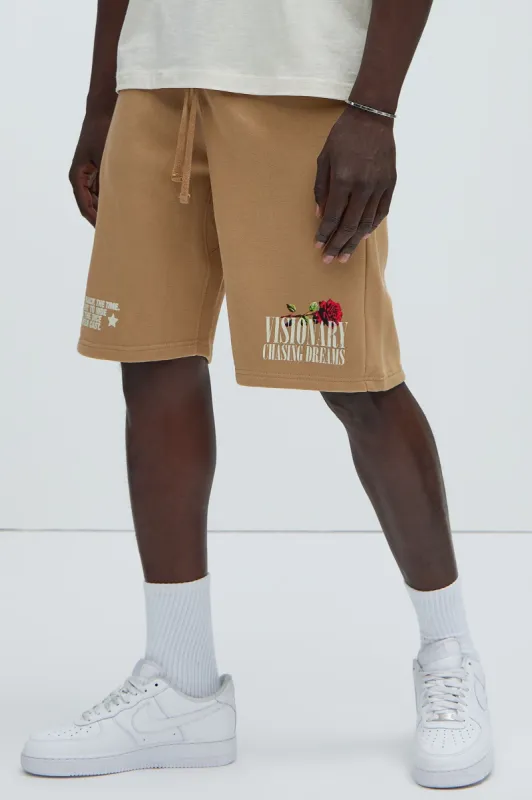 Visionary Chasing Dreams Sweatshorts - Chocolate sold by Fashion Nova