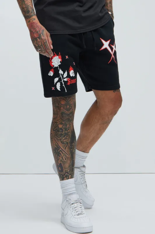 Stunna Sinner Sweatshort - Black sold by Fashion Nova