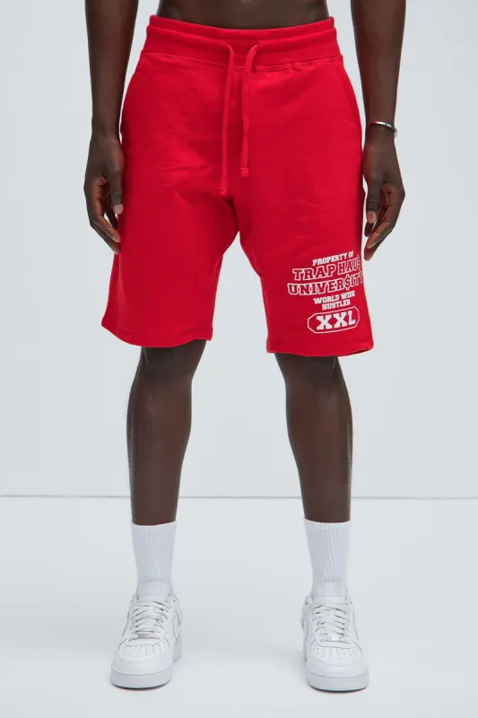 Trap Haus University Sweatshorts - Red sold by Fashion Nova