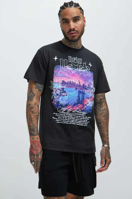 City Of Dreams NY Short Sleeve Tee - Black sold by Fashion Nova