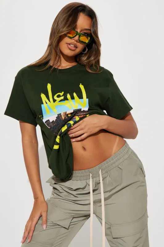 Take Me To New York Tshirt - Green sold by Fashion Nova