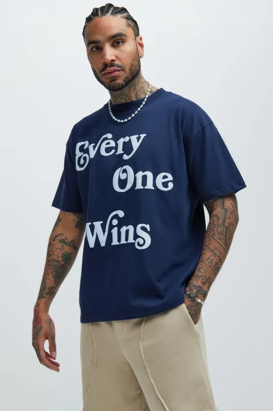 Everyone Wins Oversize Short Sleeve Tee - Navy sold by Fashion Nova