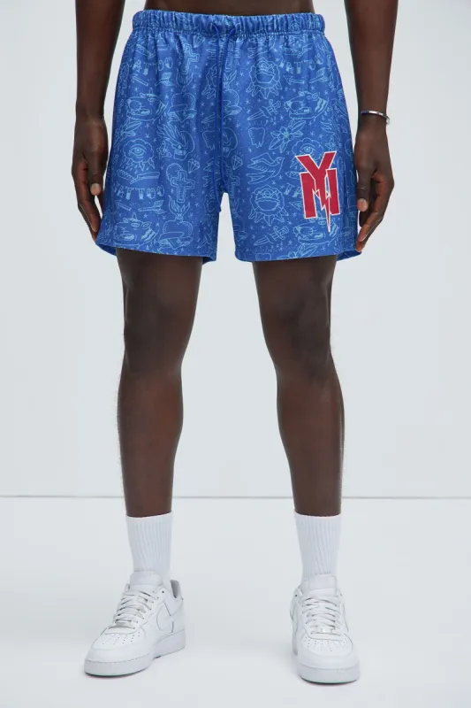 NY Mark Mesh Shorts - Blue sold by Fashion Nova