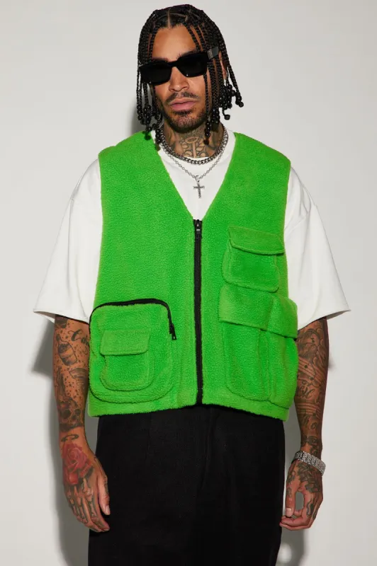 Bhutan Sherpa Vest - Green sold by Fashion Nova