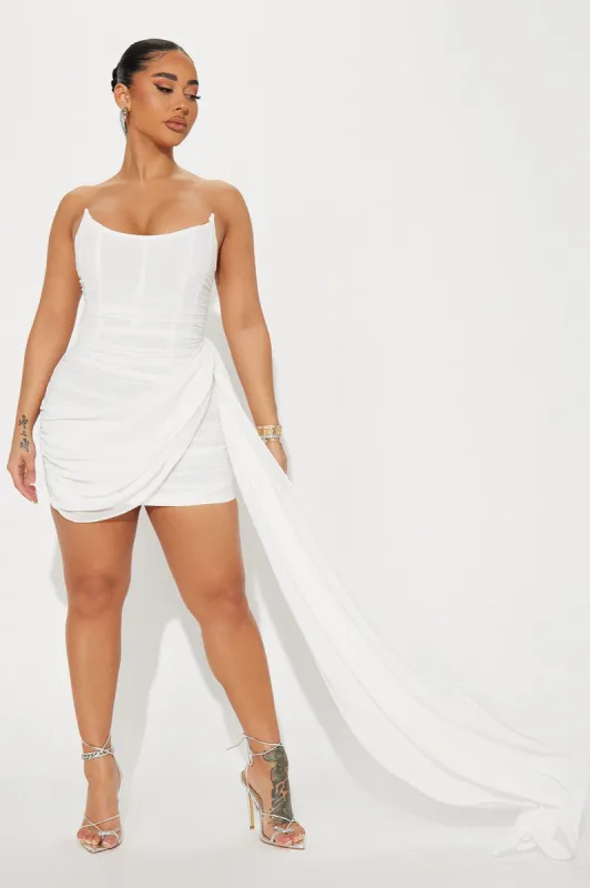 Sweet Pea Mesh Mini Dress - Cream sold by Fashion Nova