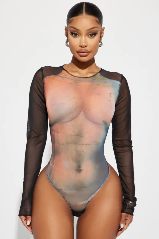 Read My Body Language Mesh Bodysuit - Black/Red sold by Fashion Nova