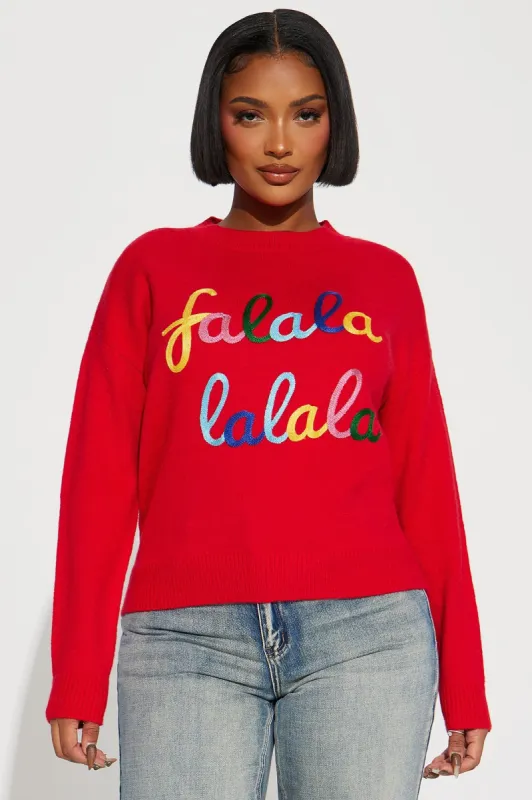 Holiday Time Sweater - Red/combo sold by Fashion Nova