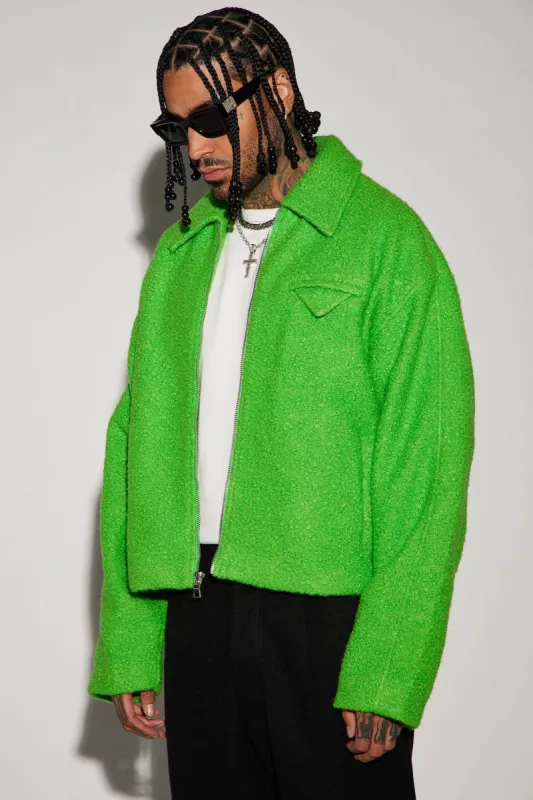 Madrona Drive Cropped Jacket - Green sold by Fashion Nova