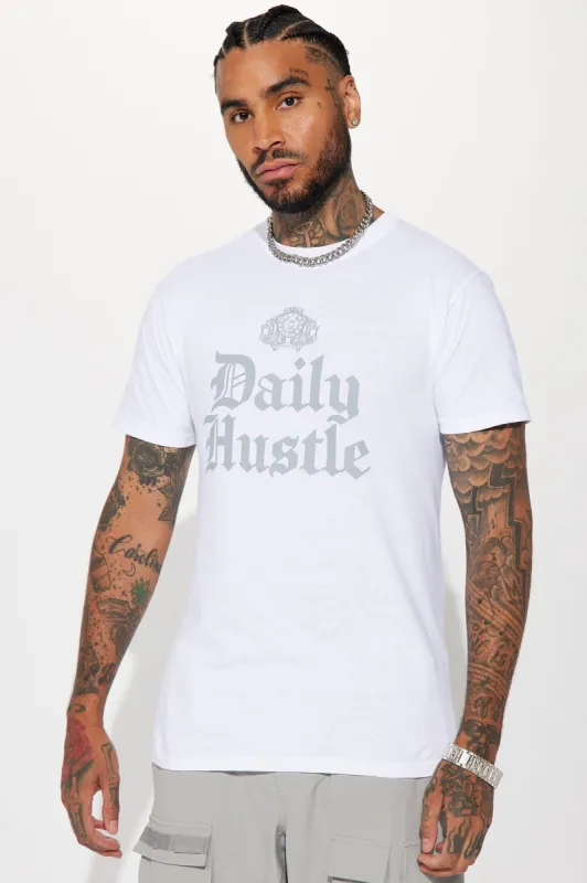 The Daily Hustle Short Sleeve Tee - White sold by Fashion Nova