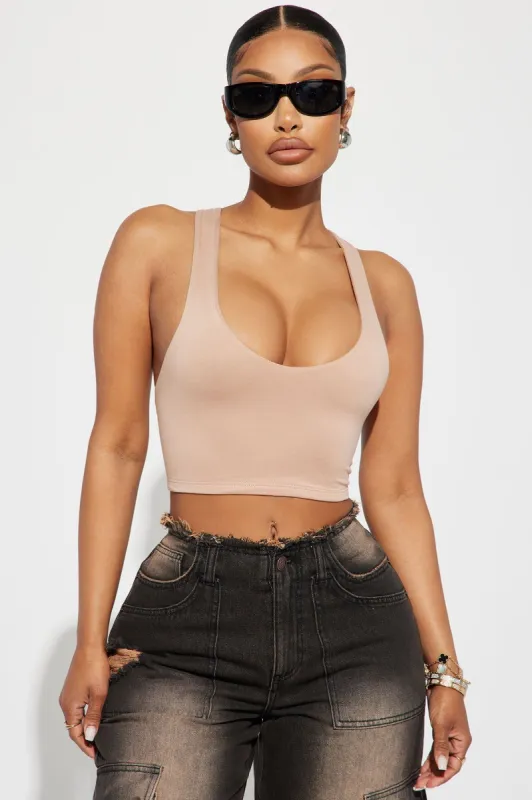 Paige Racer Back Top - Taupe sold by Fashion Nova