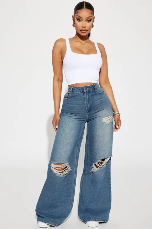 Pop Out 90's Baggy Jeans - Medium Wash sold by Fashion Nova