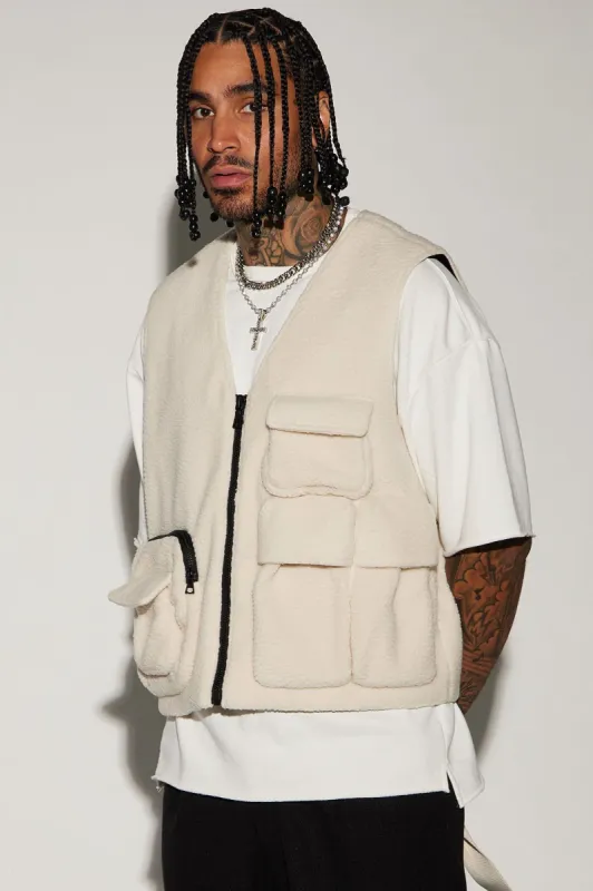 Bhutan Sherpa Vest - Cream sold by Fashion Nova