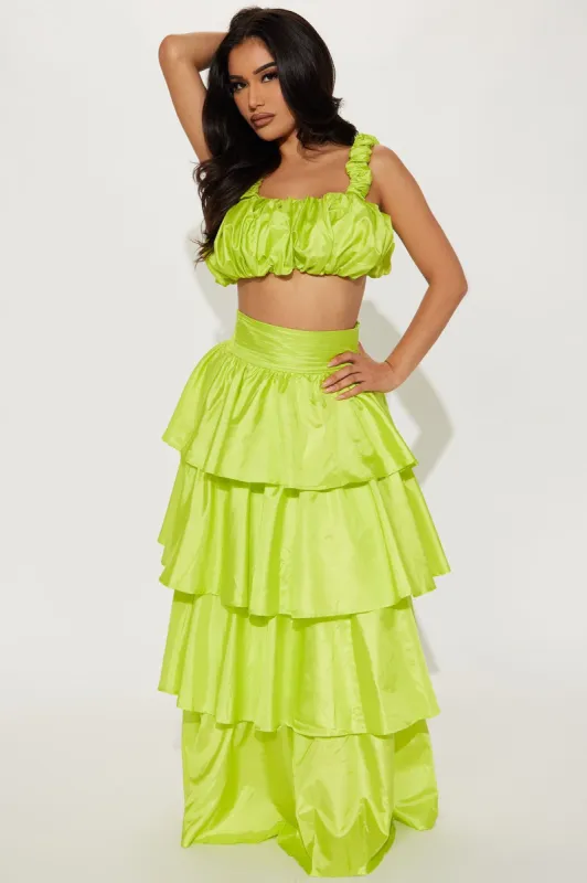 Needed This Maxi Skirt Set  - Lime sold by Fashion Nova