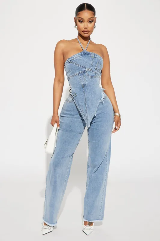 Next Level Denim Pant Set - Light Wash sold by Fashion Nova