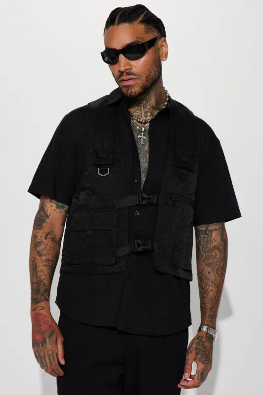Last Forever Utility Nylon Vest - Black sold by Fashion Nova