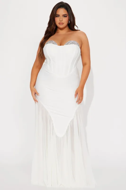 Gloria Bandage Embellished Gown - White sold by Fashion Nova