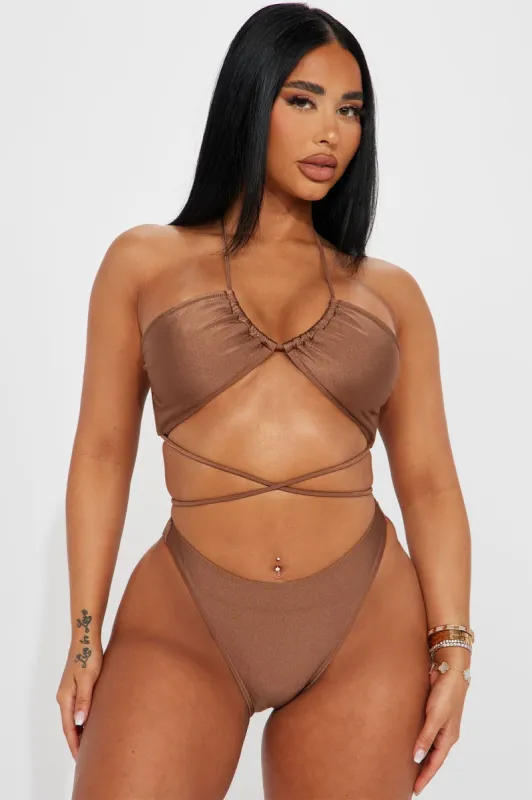 It's Time To Be Hot 2 Piece Bikini - Mocha sold by Fashion Nova