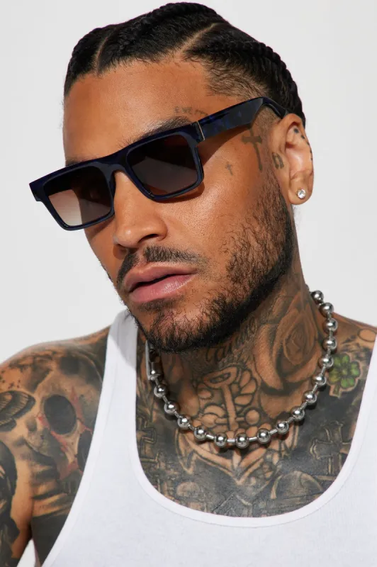 On The Contrary Sunglasses - Blue/combo sold by Fashion Nova