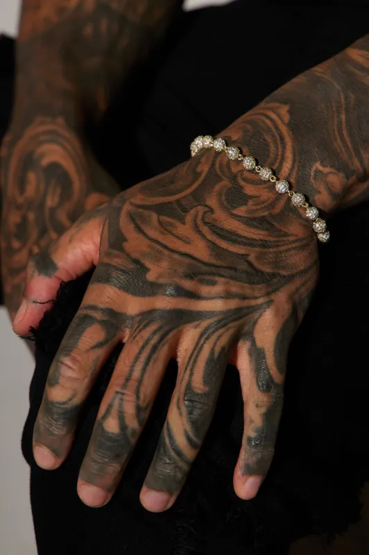 Iced Out Ball Chain Bracelet - Gold sold by Fashion Nova