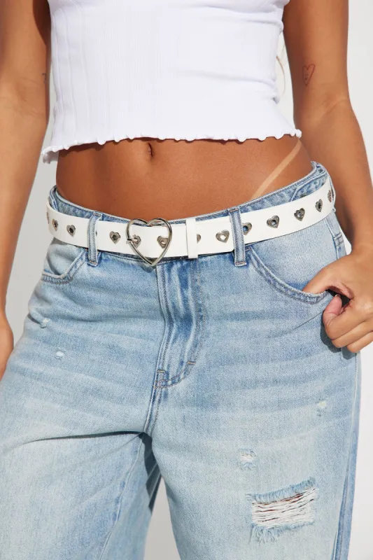 With Love Heart Belt - White sold by Fashion Nova