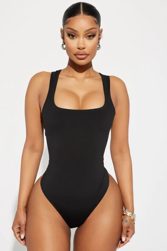 Adriana Smooth Fit Bodysuit - Black sold by Fashion Nova