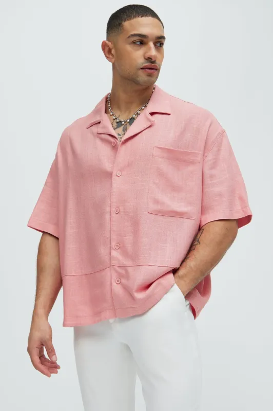 Silas Linen Shirt - Mauve sold by Fashion Nova