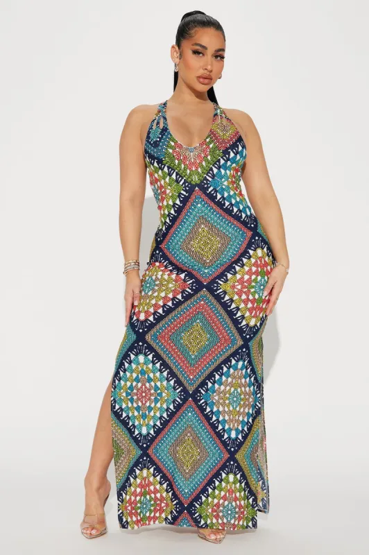 Summer Times Maxi Dress - Blue sold by Fashion Nova