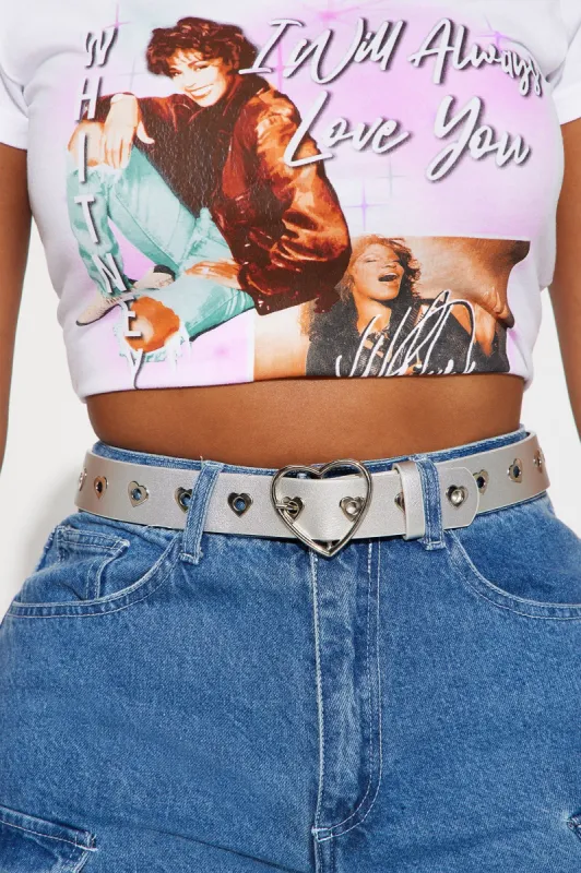 With Love Heart Belt - Silver sold by Fashion Nova