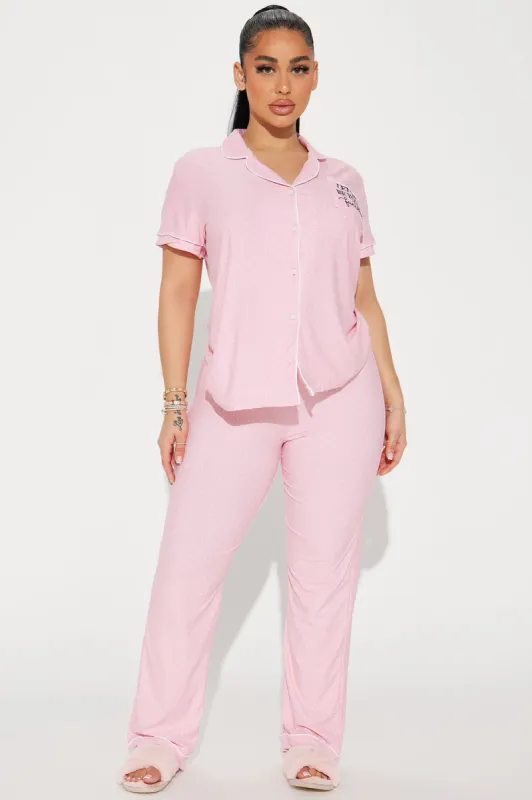 Let Me Be Your Fantasy PJ Pant Set - Pink/combo sold by Fashion Nova