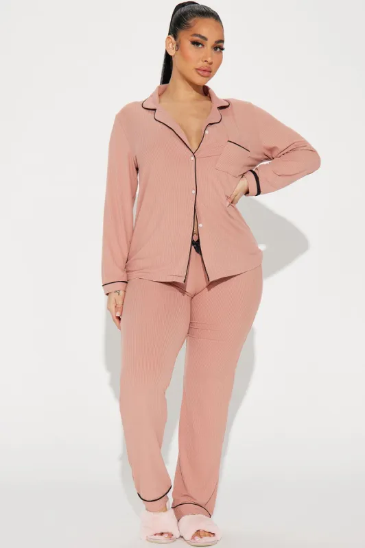 Cozy And Snuggly PJ Pants Set - Brown sold by Fashion Nova